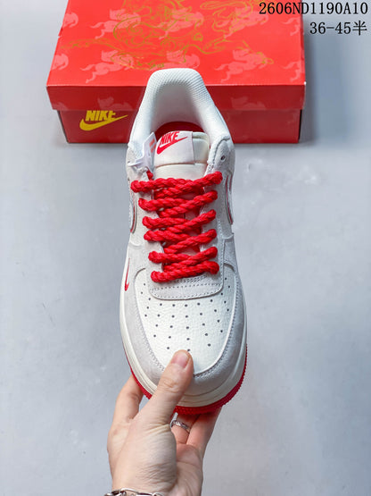 Nike Air Force 1 '07 Low Red and White Sneakers CS5288-722