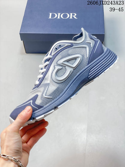 Dior B30 Countdown Low-Top Sneakers Gray Blue