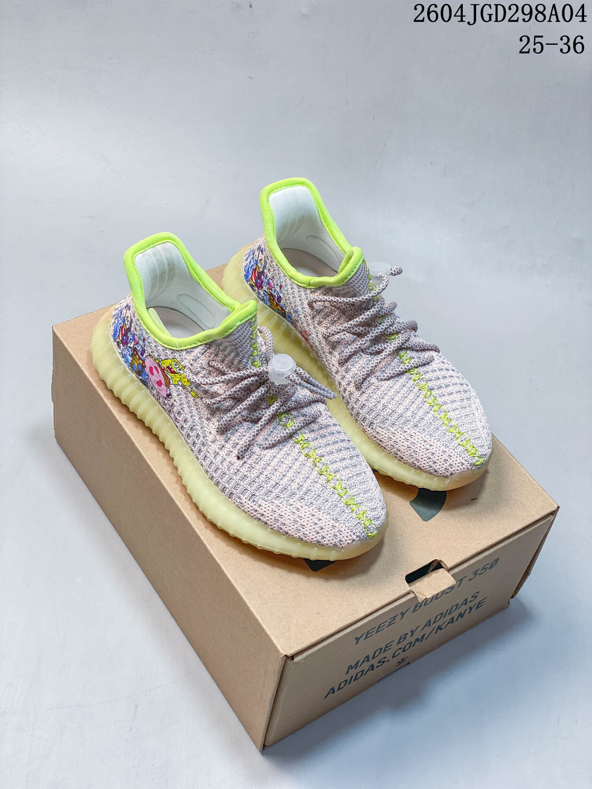 Adidas Yeezy 350 V2 Kids Sneakers with Graphic Details
