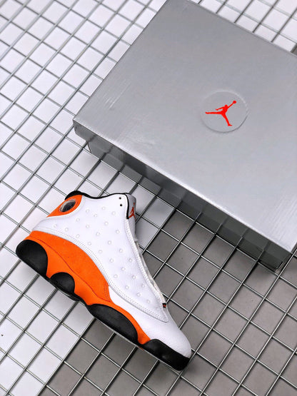 Air Jordan 13 sneaker pictured beside a Jordan-branded box