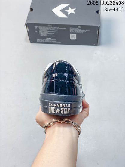 Converse One Star Low-Top Sneakers in Glossy Navy