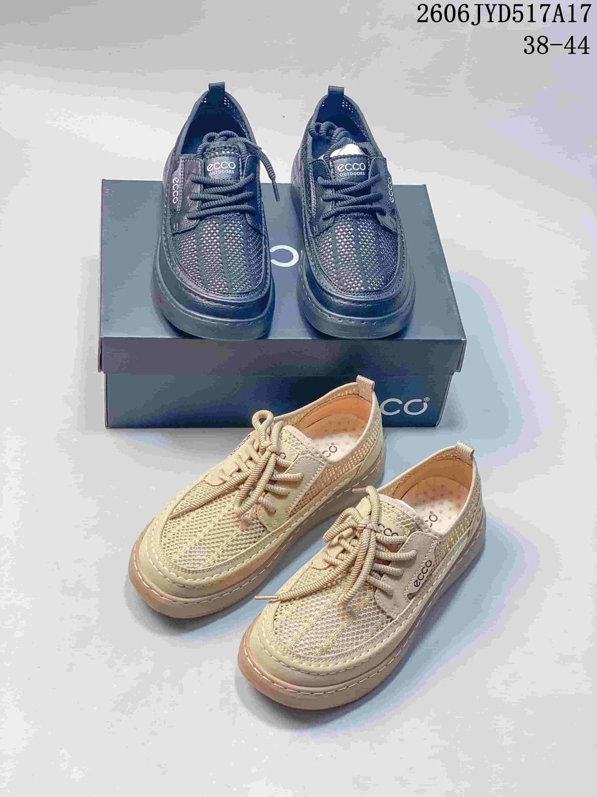 ECCO JYD517A17 Mesh Lace-Up Shoes
