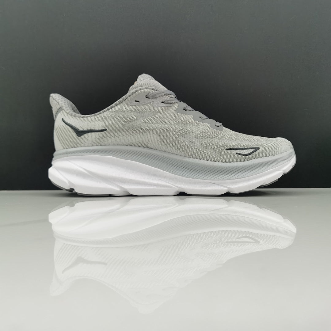 HOKA Clifton 9 Gray Running Shoes