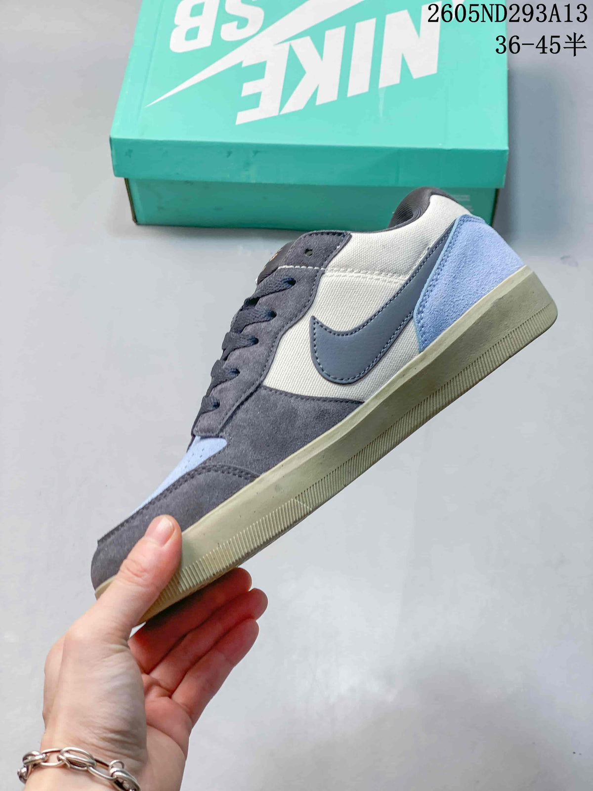 Nike SB Force 58 Low-Top Skate Shoes in Blue and Gray