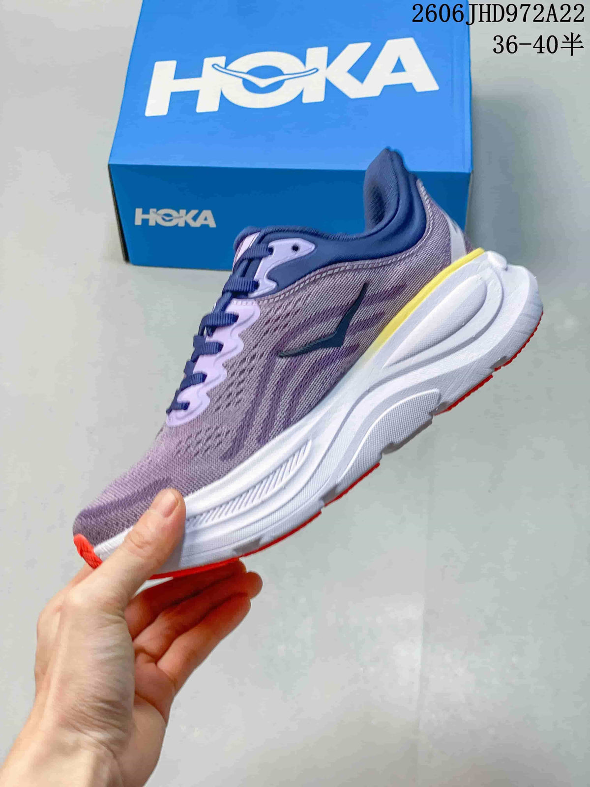 HOKA Bondi 9 Running Shoes, Lavender and Blue, 1162012