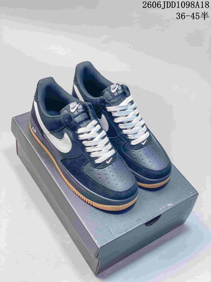 Nike Air Force 1 Low Sneakers Navy White Gum Sole