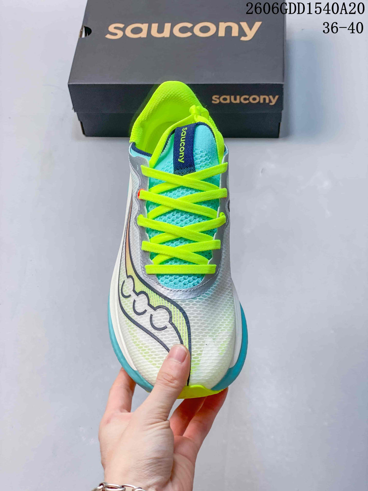 Saucony Endorphin Pro 5 Running Shoes, White and Aqua