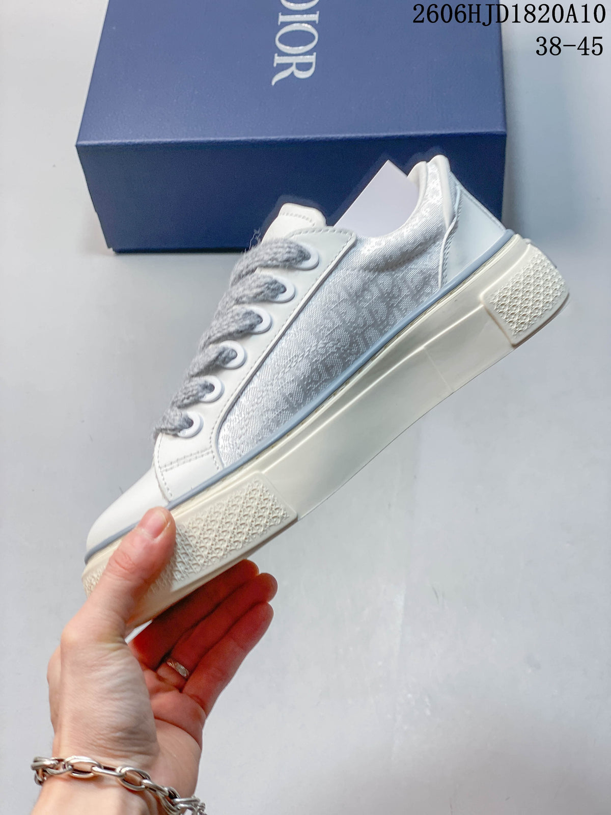 Dior B33 Low-Top Sneakers in White and Gray