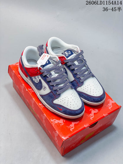 Nike SB Dunk Low Anniversary Sneakers Red White Blue FC1688-257