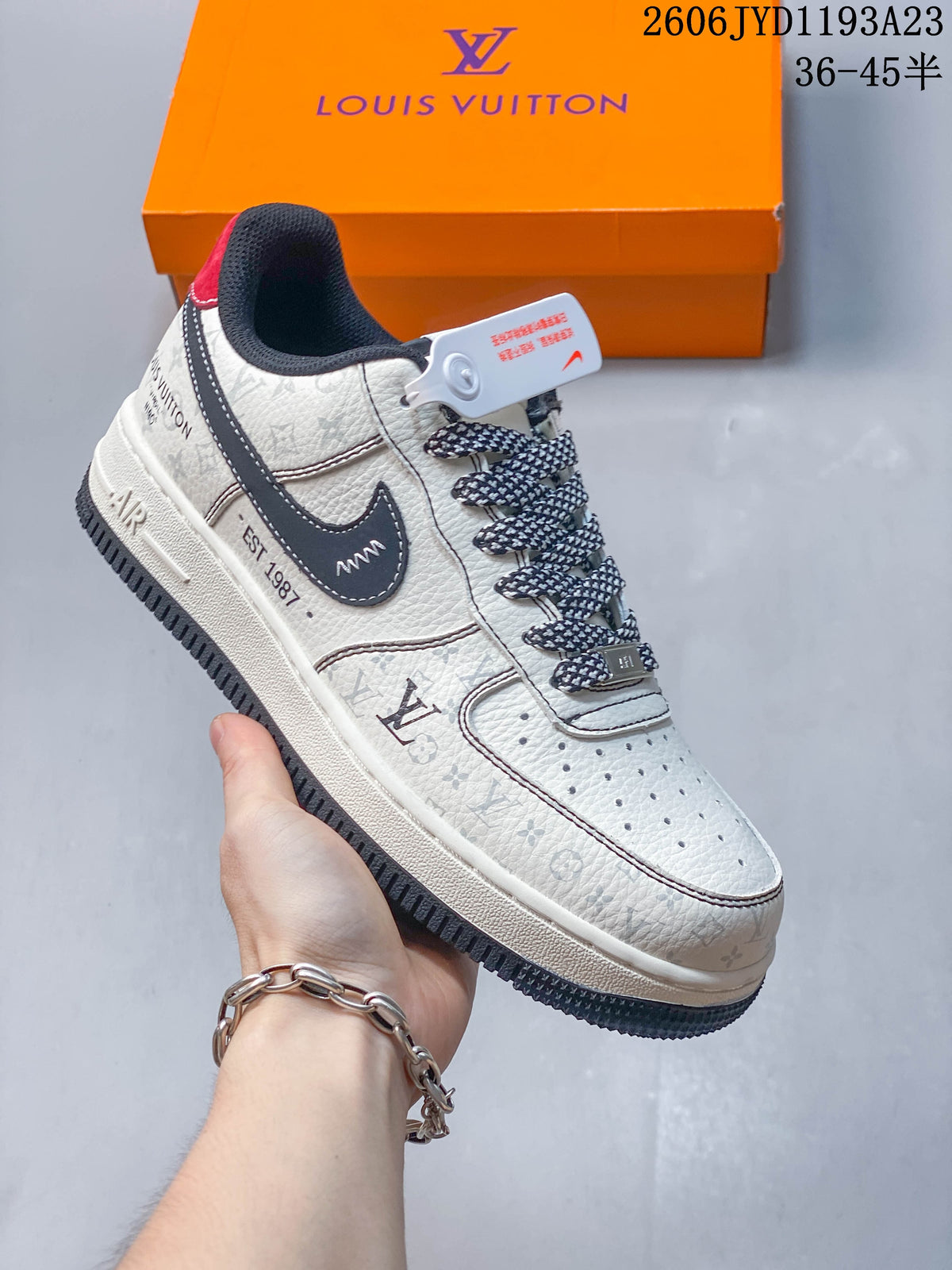 Nike Air Force 1 Low Louis Vuitton-Style Custom Sneakers