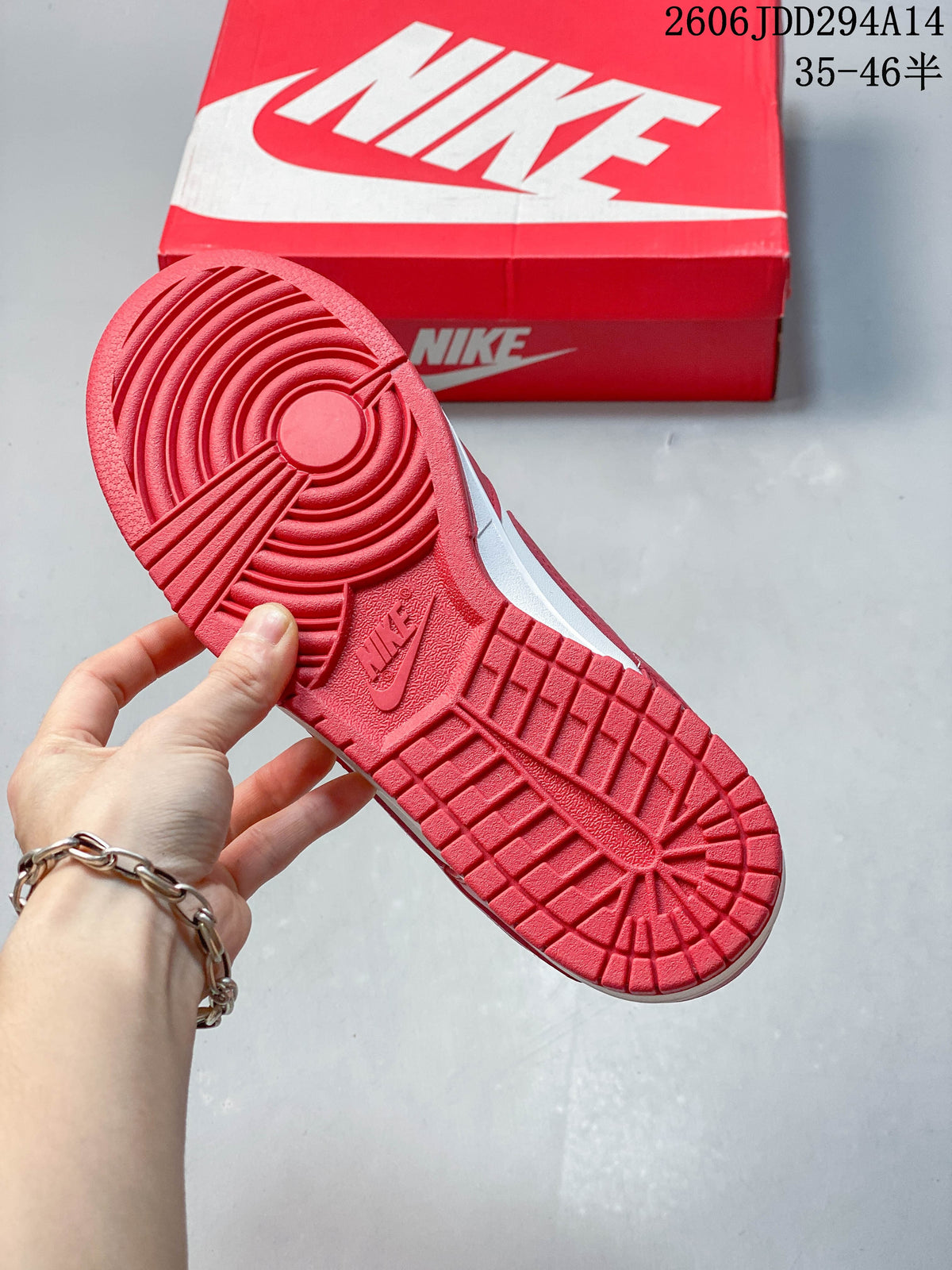 Nike Dunk Low Sneakers Red and White IB4417-104