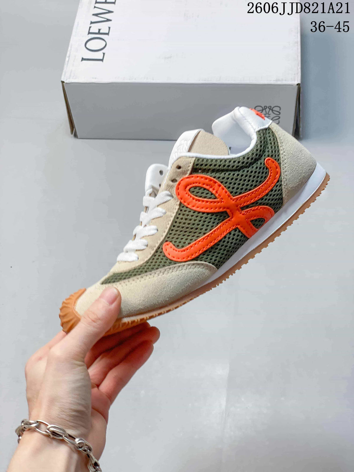 Loewe Flow Runner Sneakers in Beige, Olive and Orange
