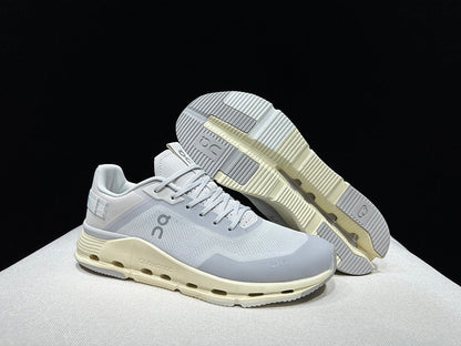 On Cloudnova Form 2 Sneakers, Gray and Cream