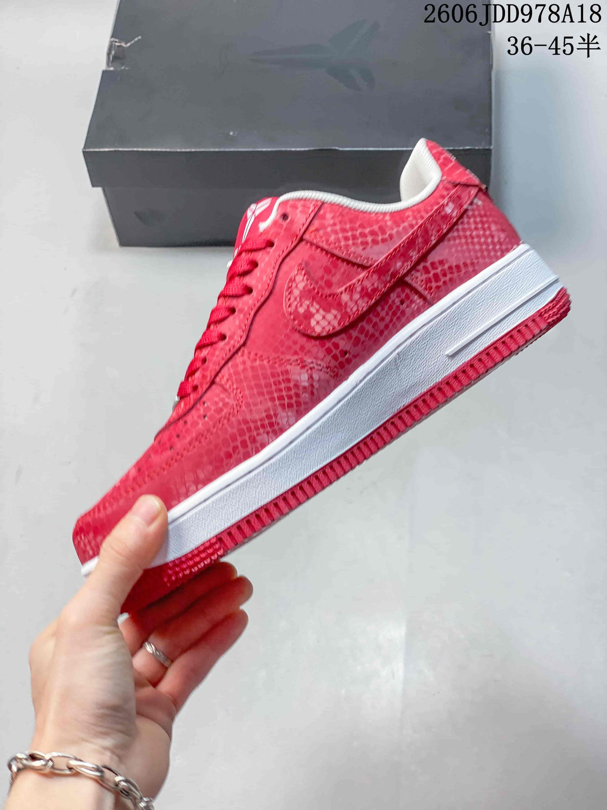 Nike Air Force 1 Low Red Patterned Sneakers