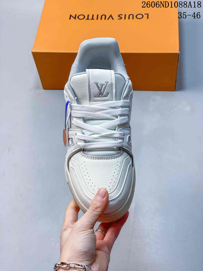 Louis Vuitton Trainer Low-Top Sneakers in White