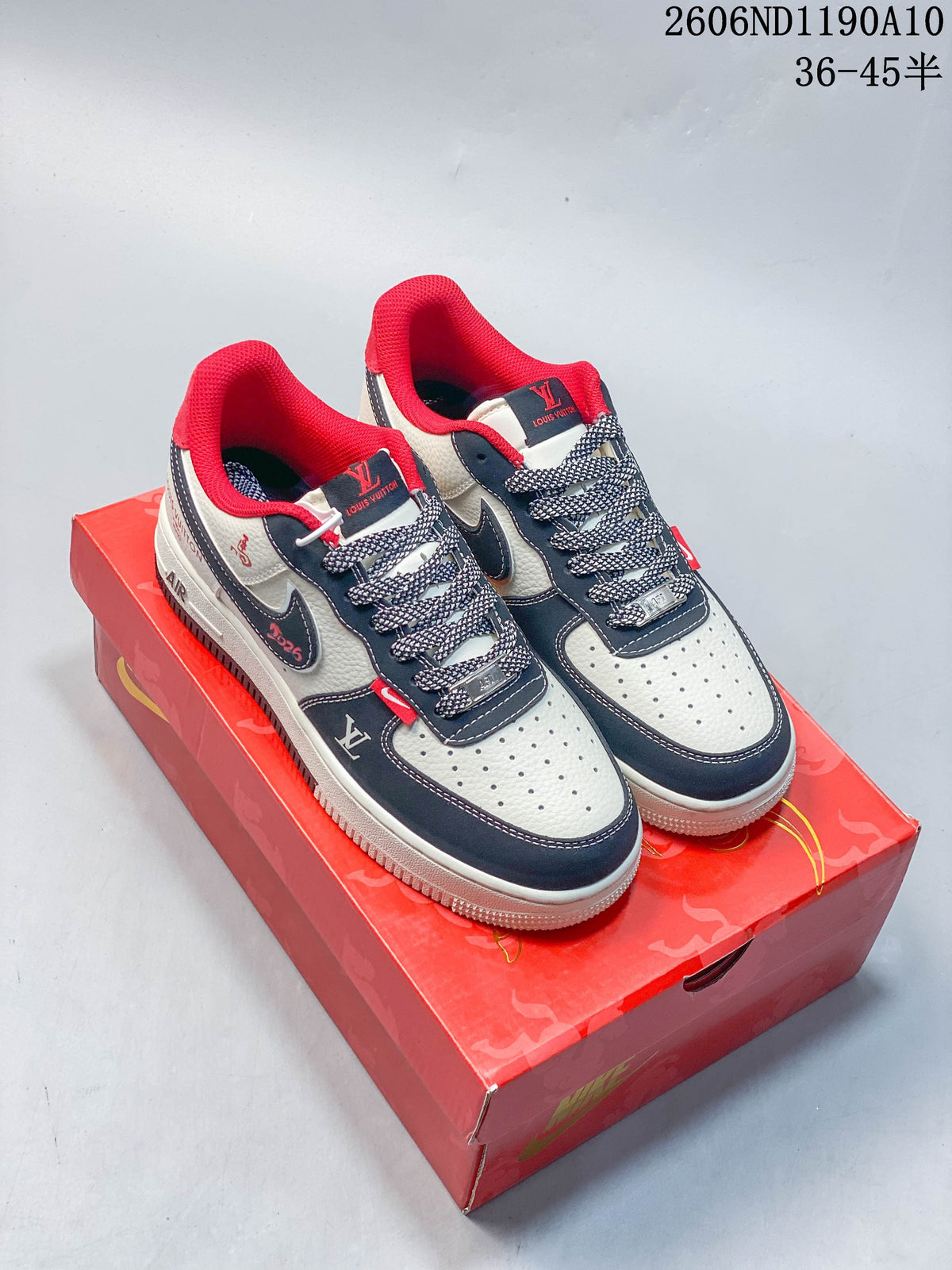 Nike Air Force 1 '07 Low Red, Navy and White Sneakers CS5288-722
