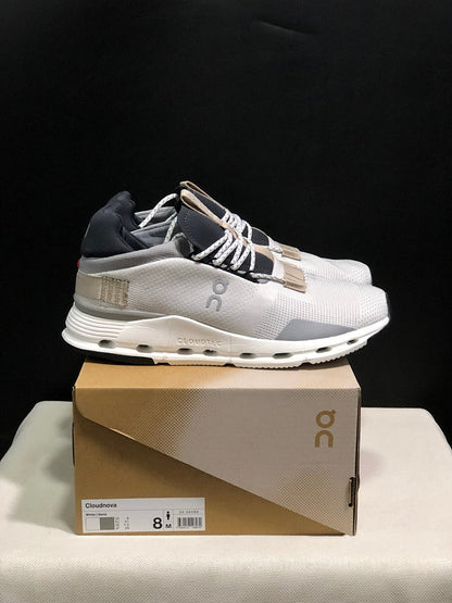 On Cloudnova 1 Sneakers in White and Sand