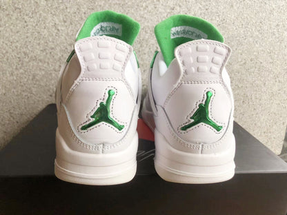 Jordan 4 White and Green Sneakers