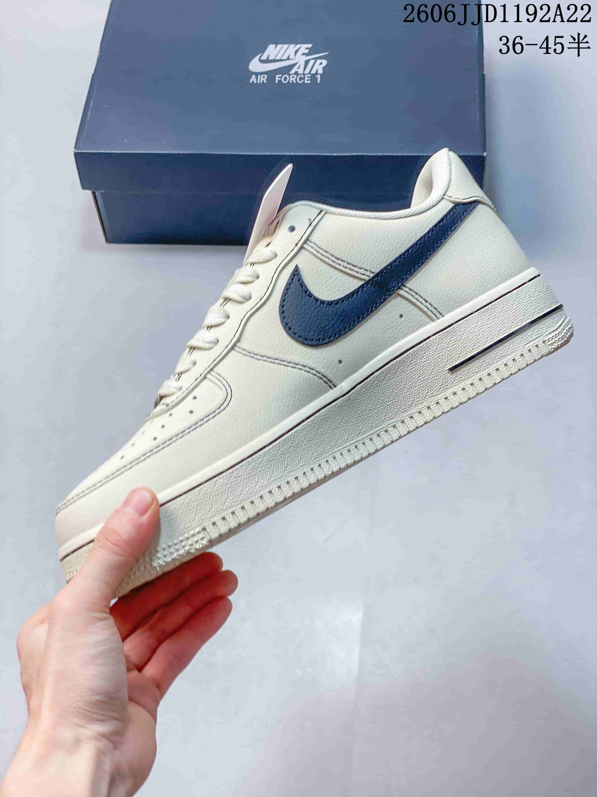 Nike Air Force 1 ’07 Low Blue-and-Ivory Sneakers