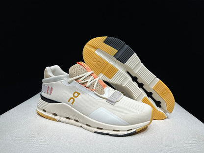 On Cloudnova 2 Sneakers in Ivory and Orange