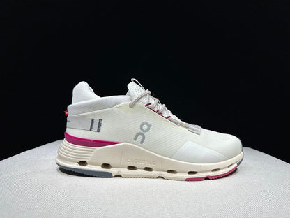 On Cloudnova 2 Sneakers in Ivory and Pink