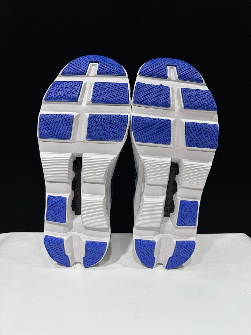 On Cloudmonster Running Shoes, Navy and White