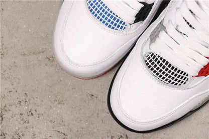 Close-up of the white toe boxes and contrasting mesh near the laces.