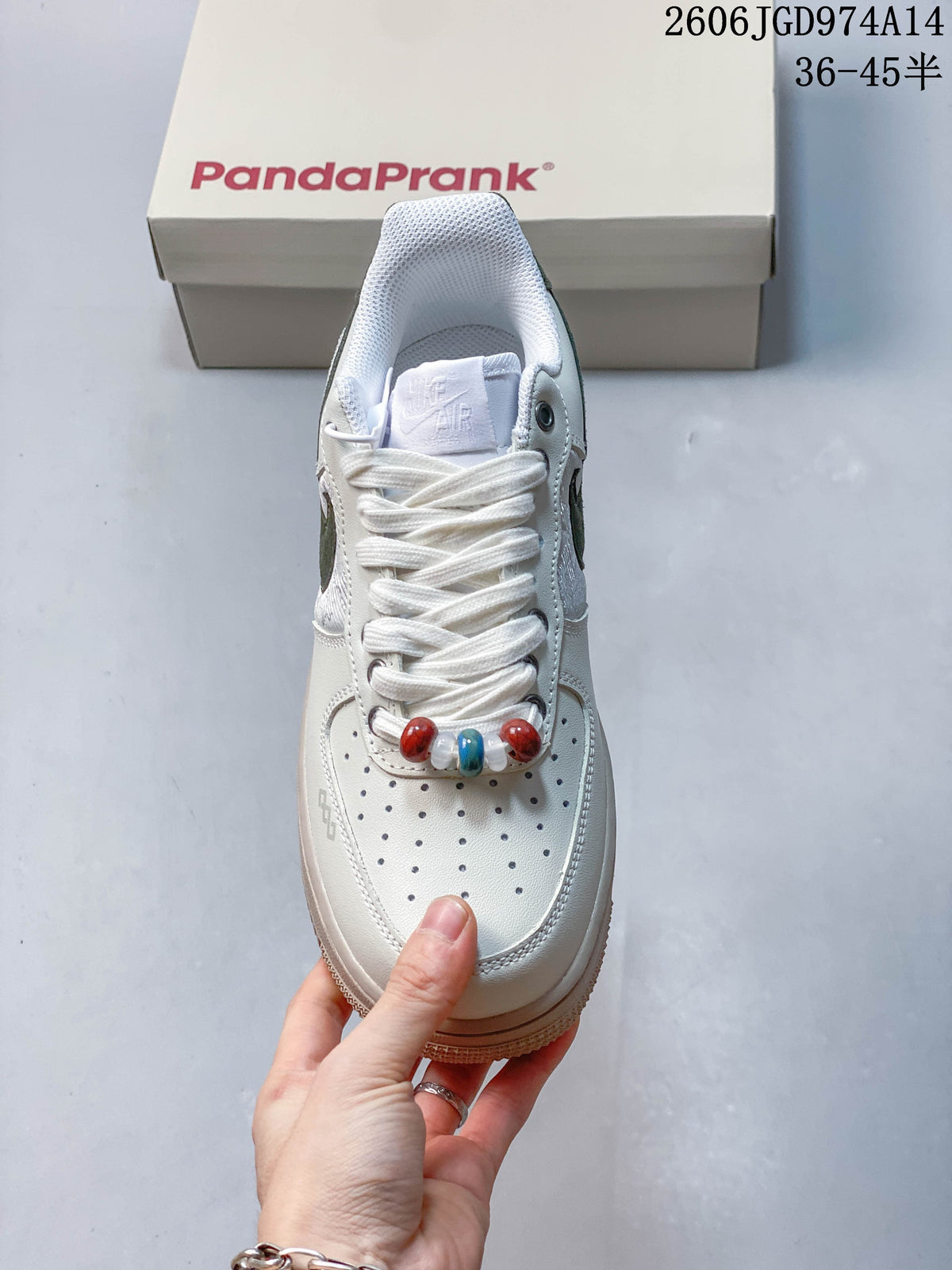 Nike Air Force 1 Low White Green Platform Sneakers