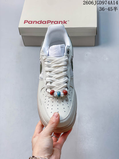Nike Air Force 1 Low White Green Platform Sneakers