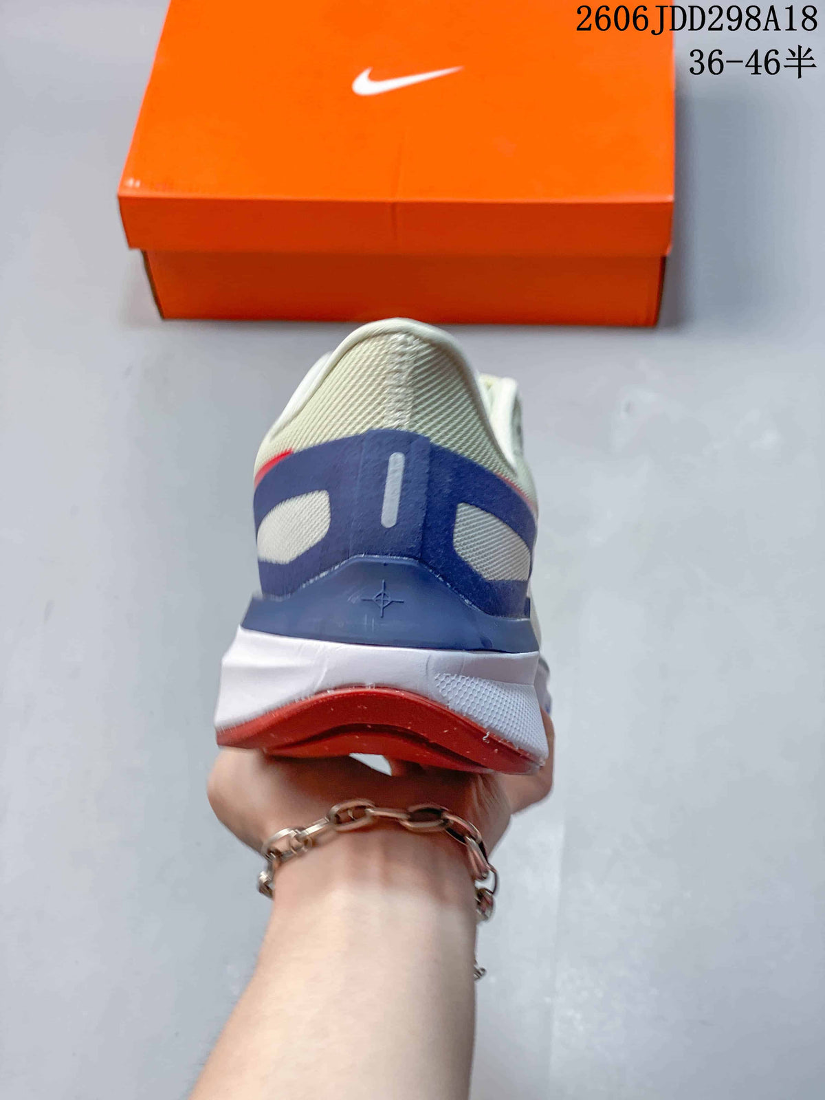 Nike Air Running Shoes in Ivory, Red and Blue
