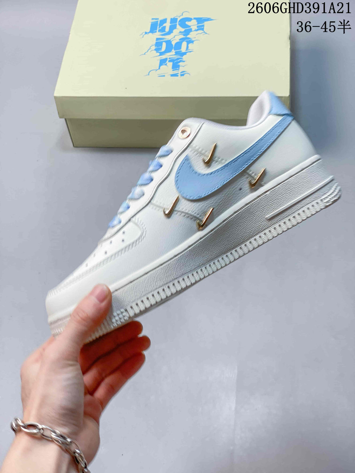 Nike Air Force 1 Low White and Blue Sneakers