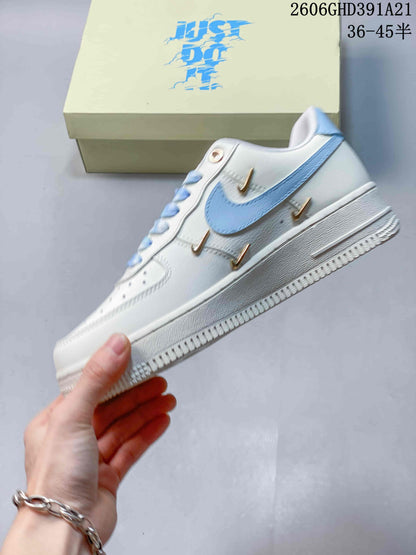 Nike Air Force 1 Low White and Blue Sneakers