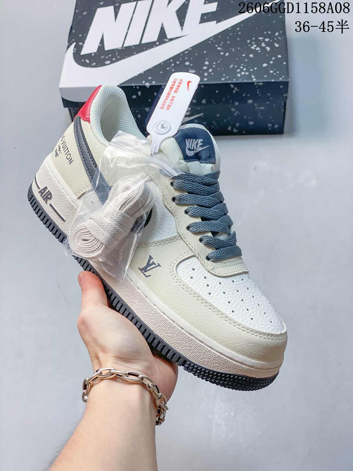 Nike Air Force 1 Low Cream Multi-Color Swoosh Sneakers