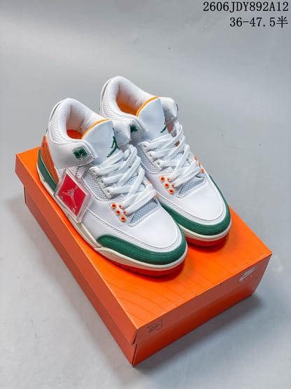 Jordan Air Jordan 3 Retro White and Orange Peel Sneakers