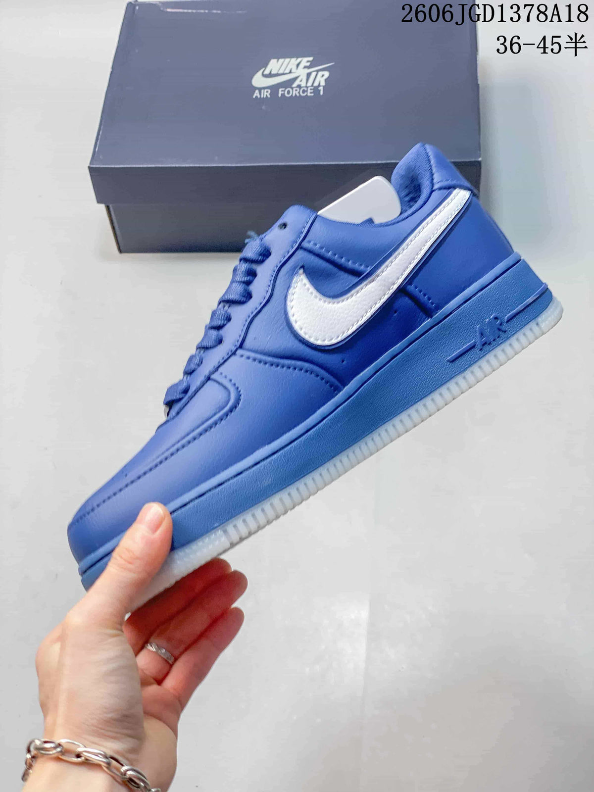 Nike Air Force 1 Low Blue and White Sneakers