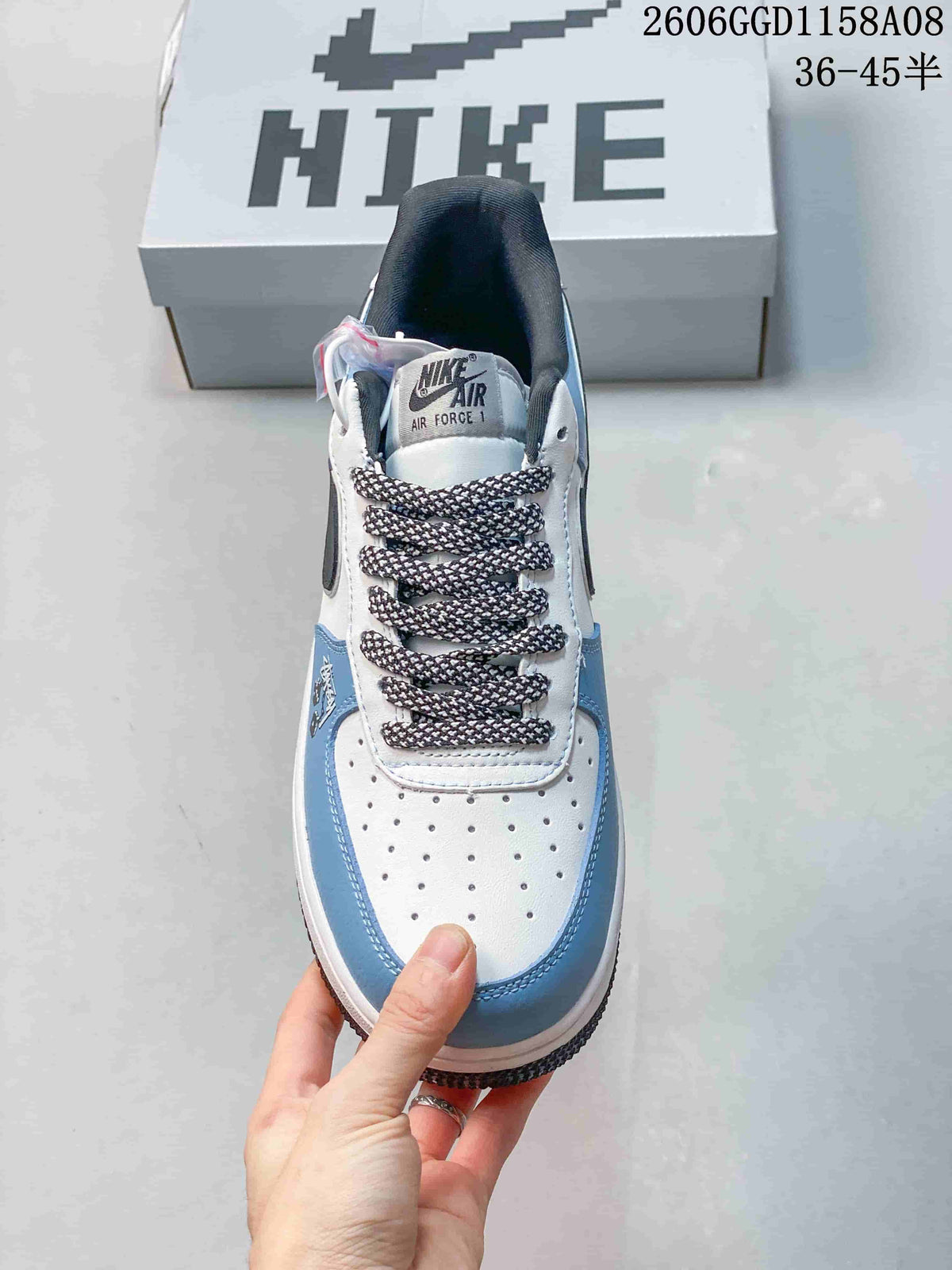 Nike Air Force 1 Low White and Blue Sneakers