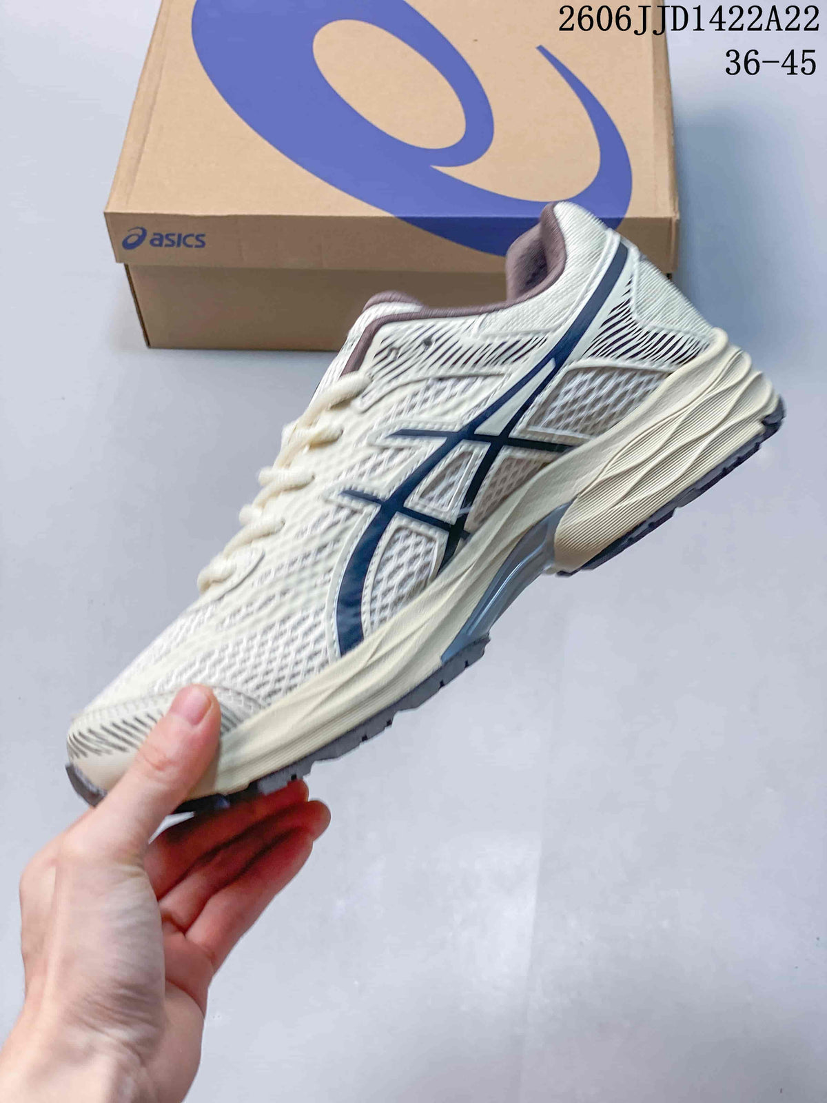 ASICS GEL-FLUX Running Shoes, Cream and Navy