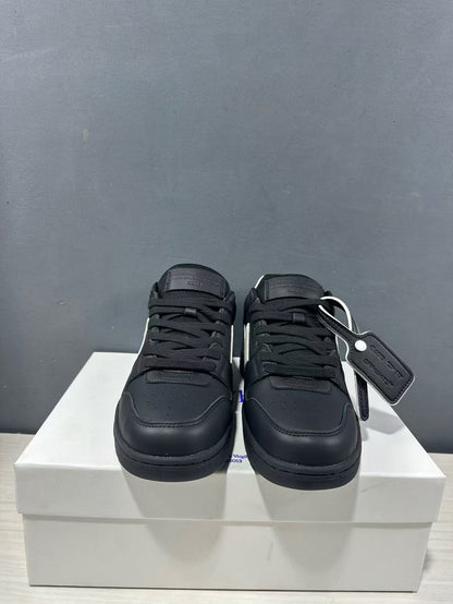 Front view of the pair showing black laces, perforated toe areas, padded tongues, and rounded toes.
