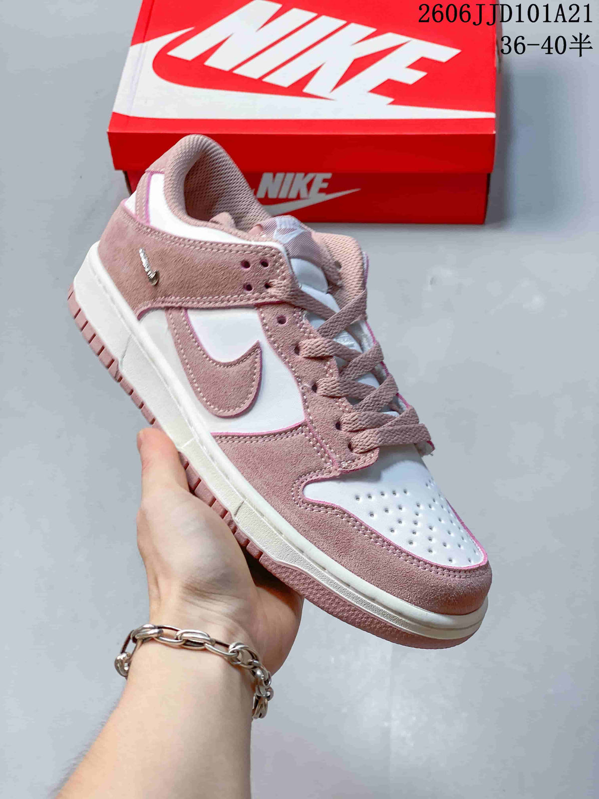Nike Dunk Low SB Pink and White Low-Top Sneakers