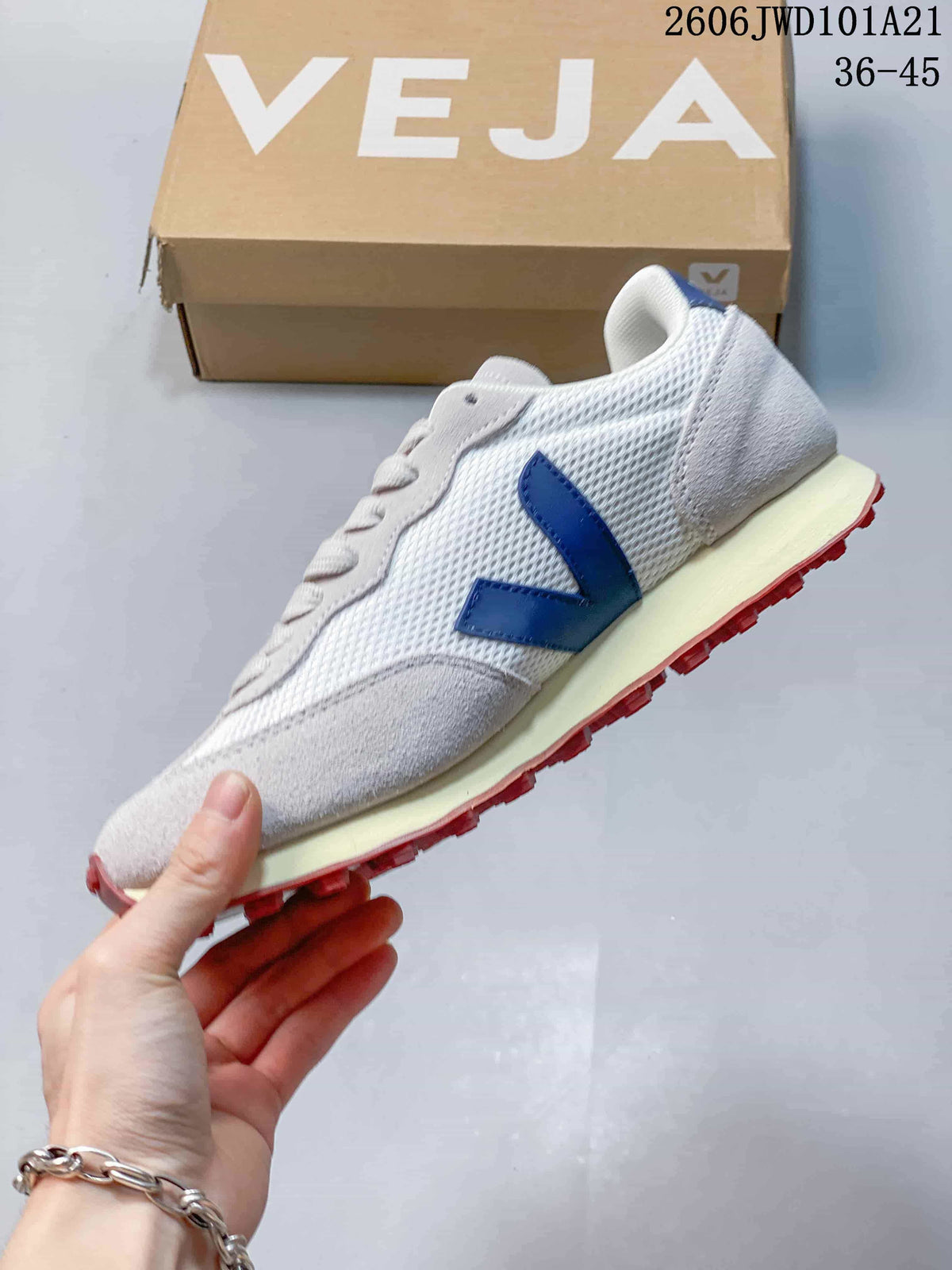Veja Esplar Low-Top Sneakers in White and Blue