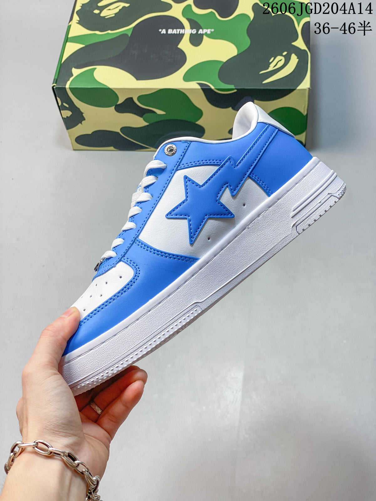 BAPE BAPE STA Low-Top Sneakers, Blue and White, 06JGD204A14