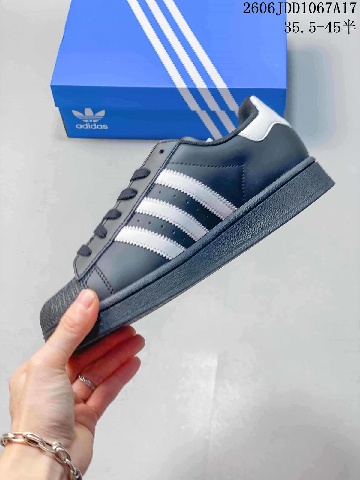 Adidas Superstar Sneakers in Charcoal and White
