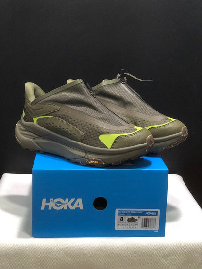 HOKA Project Transport Zip Sneakers in Olive Green