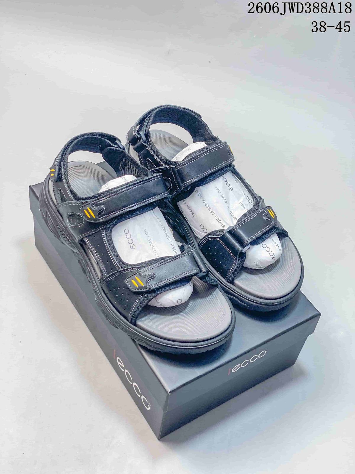 ECCO Adjustable Strap Sandals, Gray, 06JWD388A18