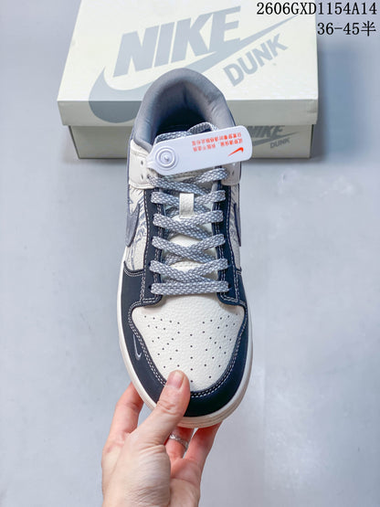 Nike Dunk Low UNDEFEATED-Style Navy Paisley Sneakers