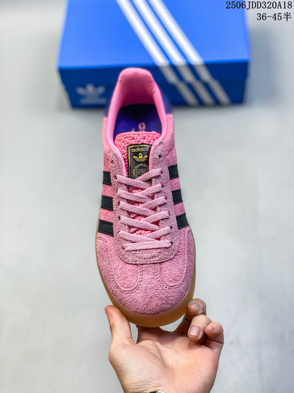 Adidas Gazelle Pink Suede Sneakers with Gum Sole