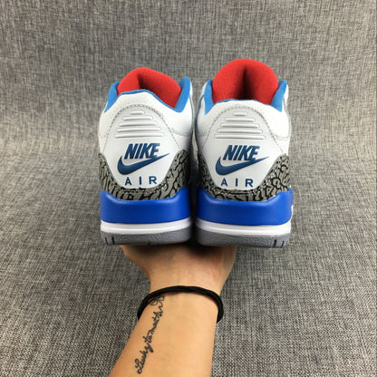 Rear view of the pair showing blue heel accents and Nike Air branding.