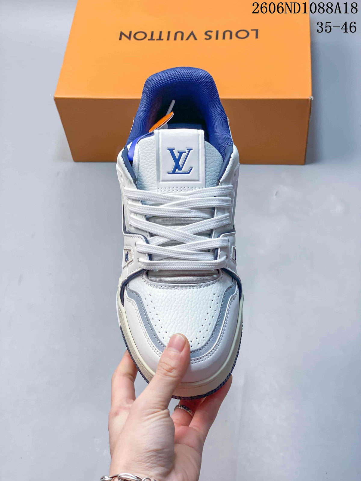 Louis Vuitton Trainer Low-Top Sneakers White Blue