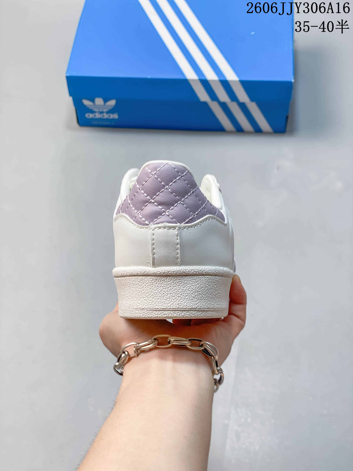Adidas Superstar II White and Lilac Sneakers