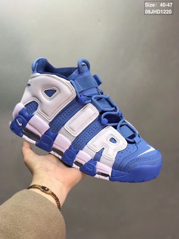 Nike Air More Uptempo Sneakers in Blue and White
